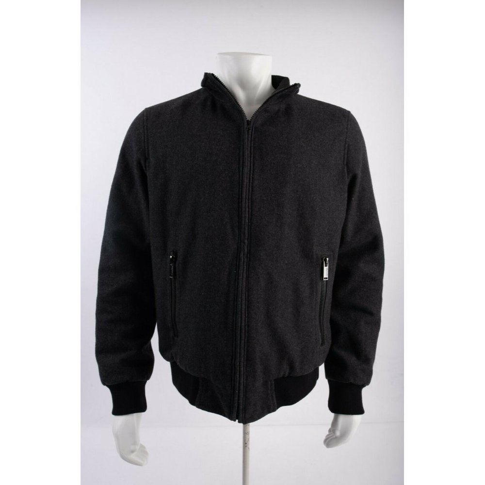 Calvin Klein Mens M Wool Bomber Jacket Coat Gray